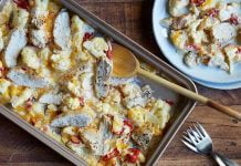 Pollo con “Mac and cheese” de coliflor Método Grez Pollo con "Mac and Cheese" de Coliglor