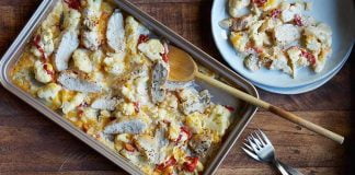 Pollo con "Mac and Cheese" de Coliglor