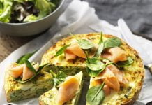 Receta Keto Frittata de Brócoli y Puerro con Salmón Ahumado