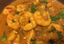 Delicioso curry de gambas