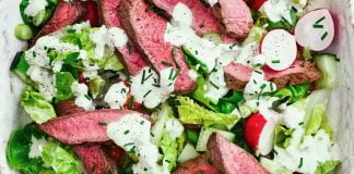 Bistec a las brasas con aderezo Método Grez