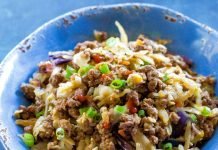 Relleno de arrollado Primavera ideal para dietas keto Rollo de Primavera Chino en un plato Método Grez