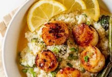 Ostiones a la mantequilla con risotto Keto ostiones-risotto-keto
